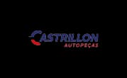 Logo da Castrillon Autopeças, empresa parceira da Mobil, com nome da marca em azul e vermelho.