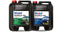 Três óleos Mobil para motor de máquinas agrícolas